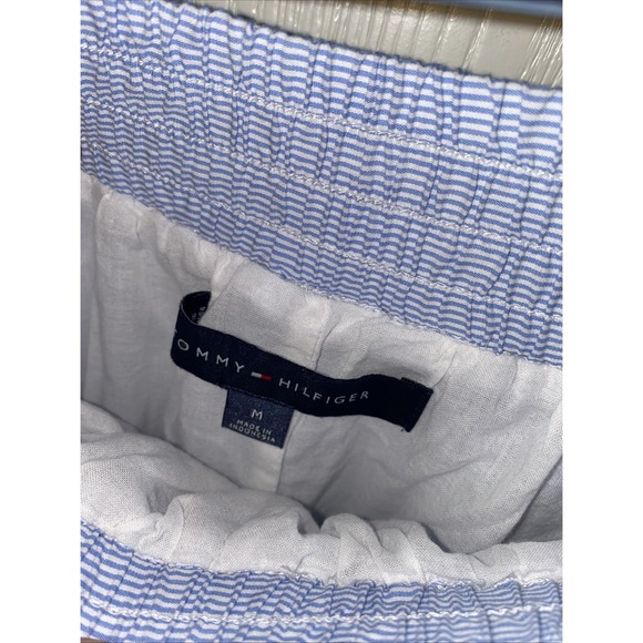 Tommy Hilfiger Light Blue & White Pinstriped Pleated MIDI Skirt Women's Medium - Picture 7 of 9